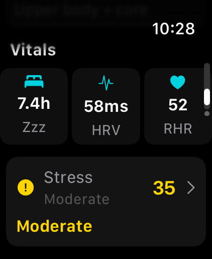 TrainrAI Watch Stress and Vitals